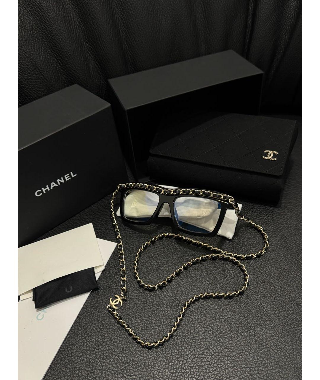 CHANEL Черные пластиковые солнцезащитные очки, фото 2