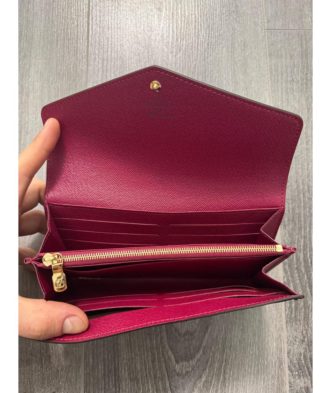 LOUIS VUITTON Бежевый кожаный кошелек, фото 8