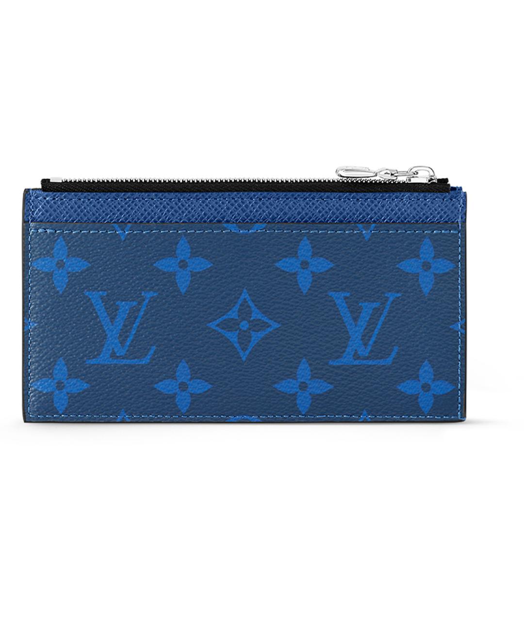 LOUIS VUITTON Синий кожаный кошелек, фото 3