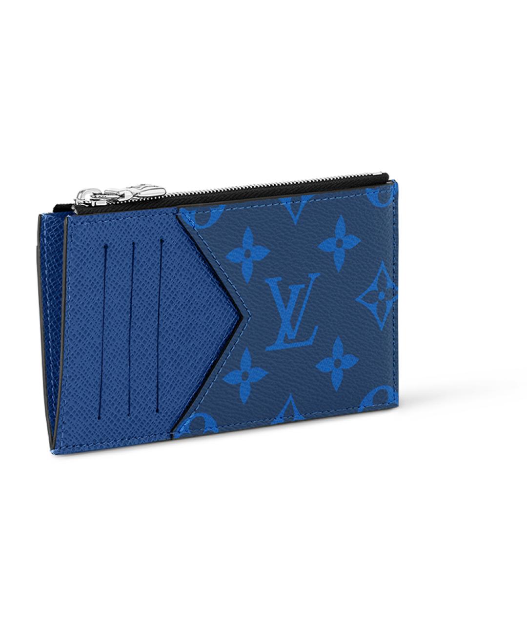 LOUIS VUITTON Синий кожаный кошелек, фото 2