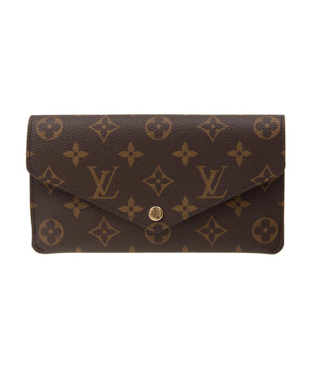 LOUIS VUITTON Коричневый кожаный кошелек, фото 1