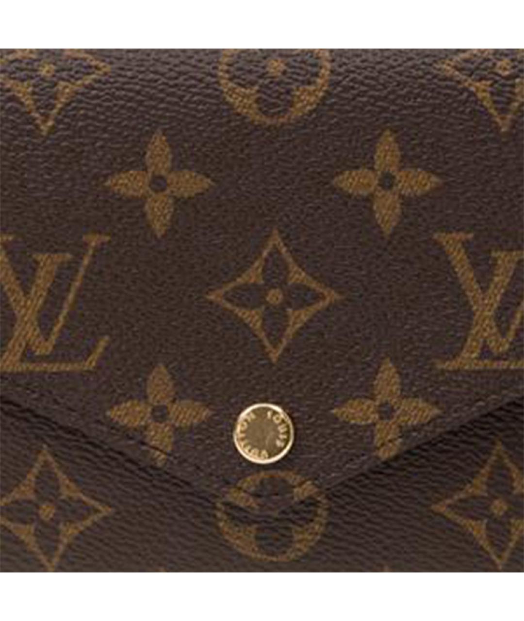 LOUIS VUITTON Коричневый кожаный кошелек, фото 5