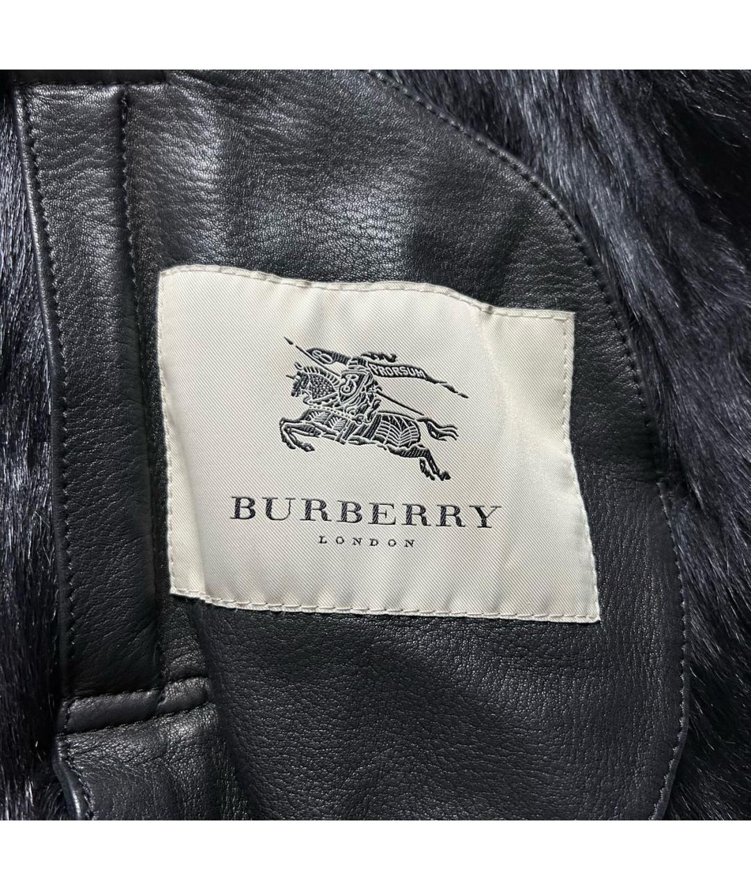 BURBERRY Черная кожаная дубленка, фото 5