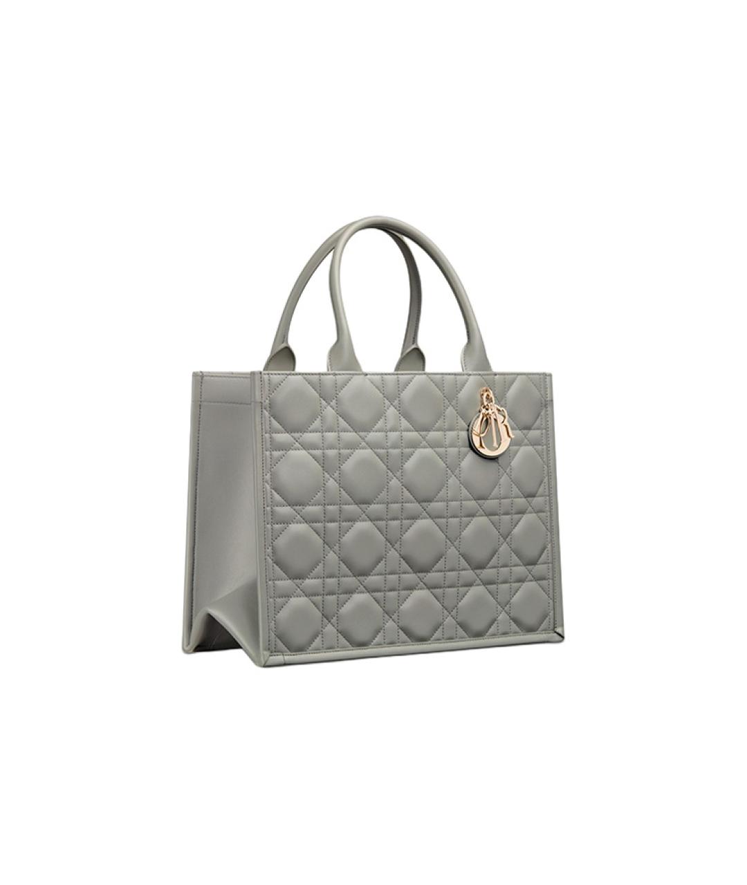 CHRISTIAN DIOR Серая кожаная сумка через плечо, фото 2