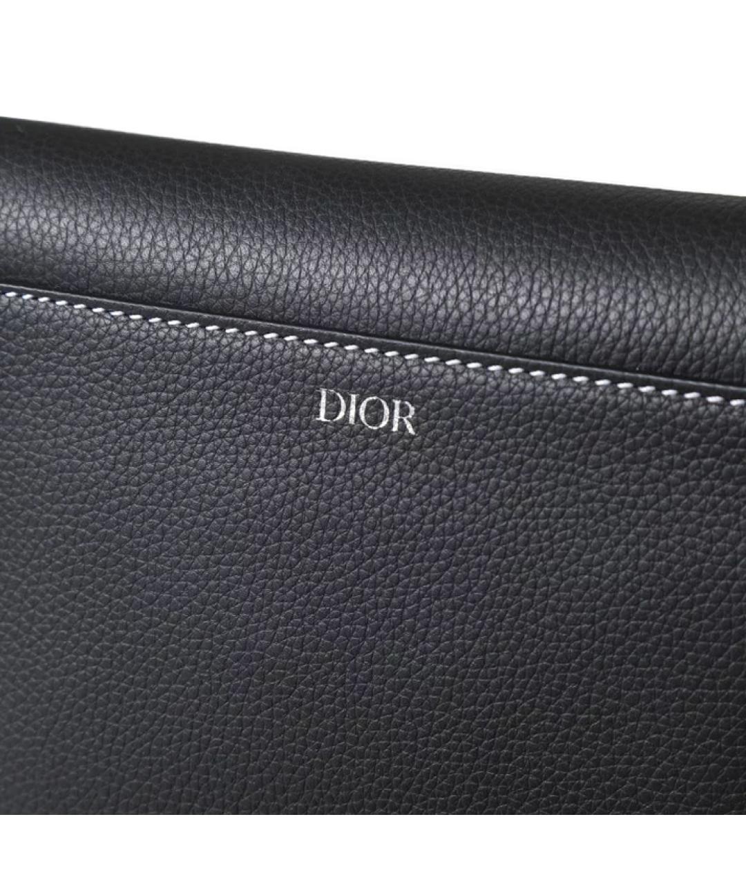 CHRISTIAN DIOR Черная кожаная сумка на плечо, фото 5