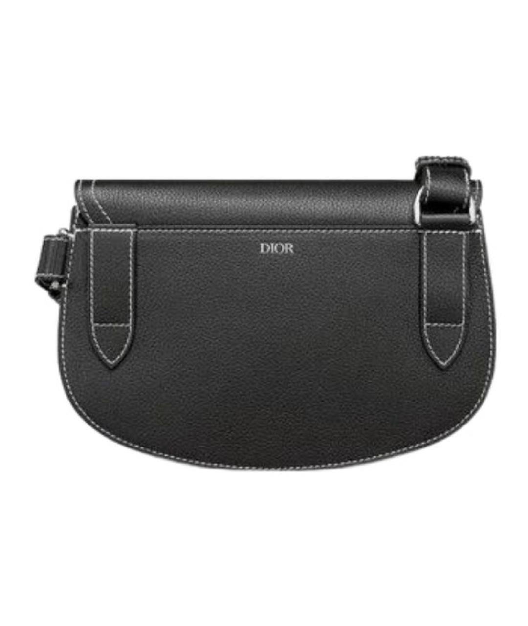 CHRISTIAN DIOR Черная кожаная сумка на плечо, фото 3