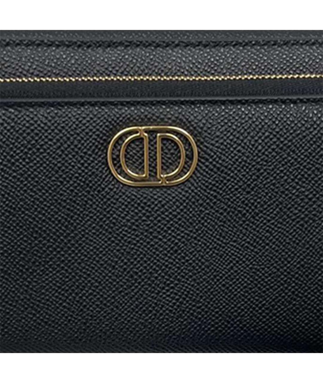 CHRISTIAN DIOR Черная кожаная сумка через плечо, фото 4