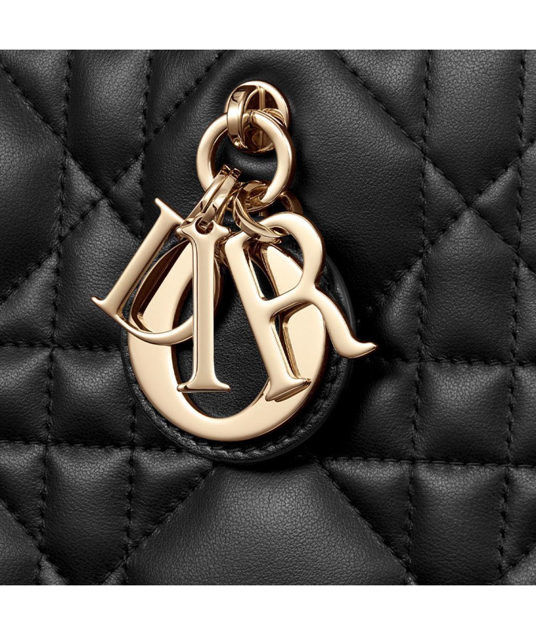 CHRISTIAN DIOR Черная кожаная сумка через плечо, фото 6