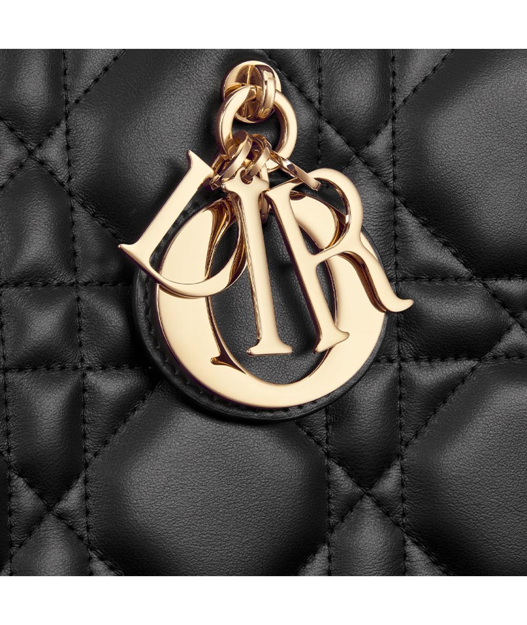 CHRISTIAN DIOR Черная кожаная сумка через плечо, фото 6