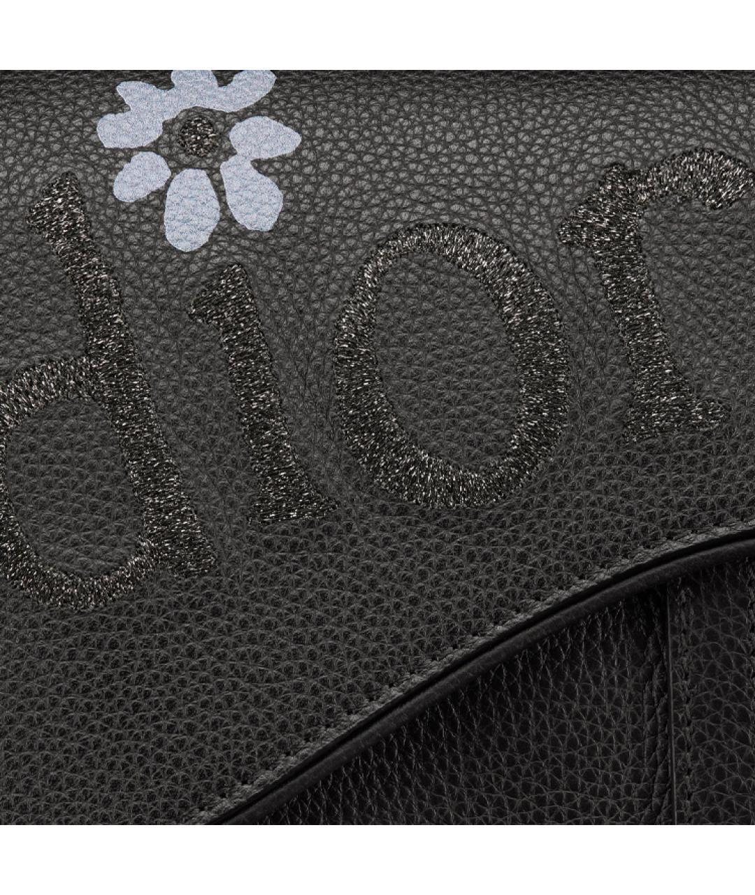 CHRISTIAN DIOR Черная кожаная сумка на плечо, фото 5