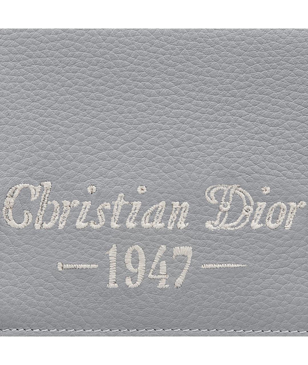 CHRISTIAN DIOR Серый кожаный кошелек, фото 4