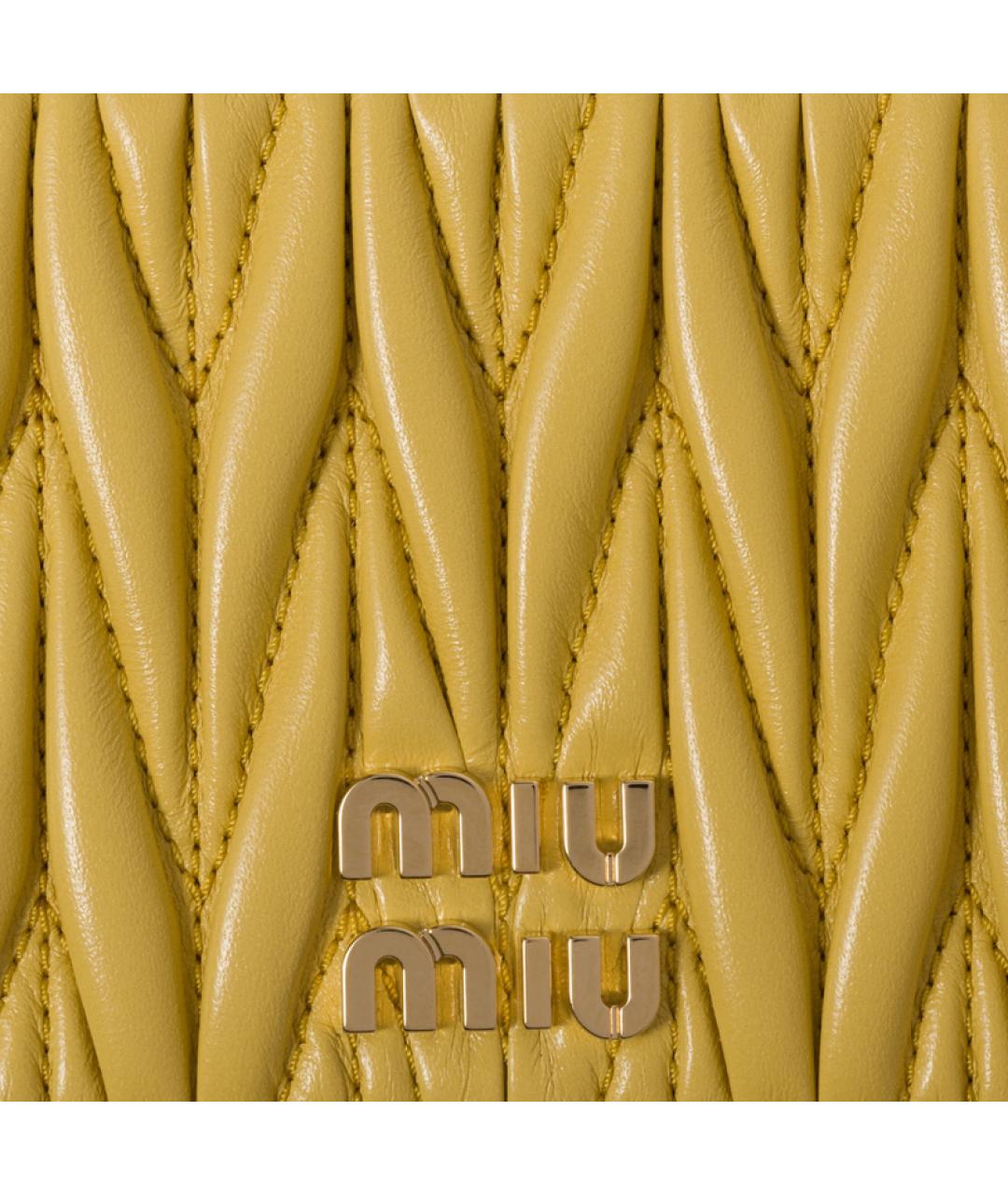 MIU MIU Горчичный кожаный кошелек, фото 5