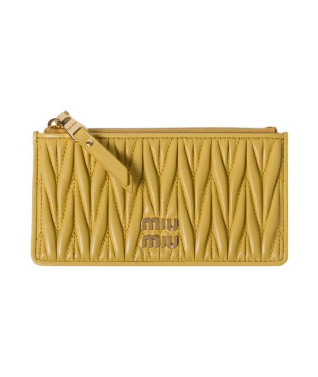 MIU MIU Горчичный кожаный кошелек, фото 1