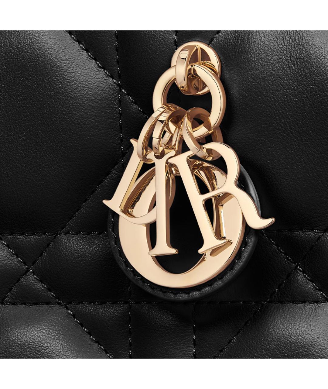 CHRISTIAN DIOR Черная кожаная сумка через плечо, фото 6