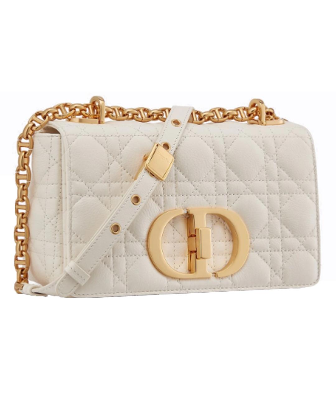 CHRISTIAN DIOR Белая кожаная сумка через плечо, фото 2
