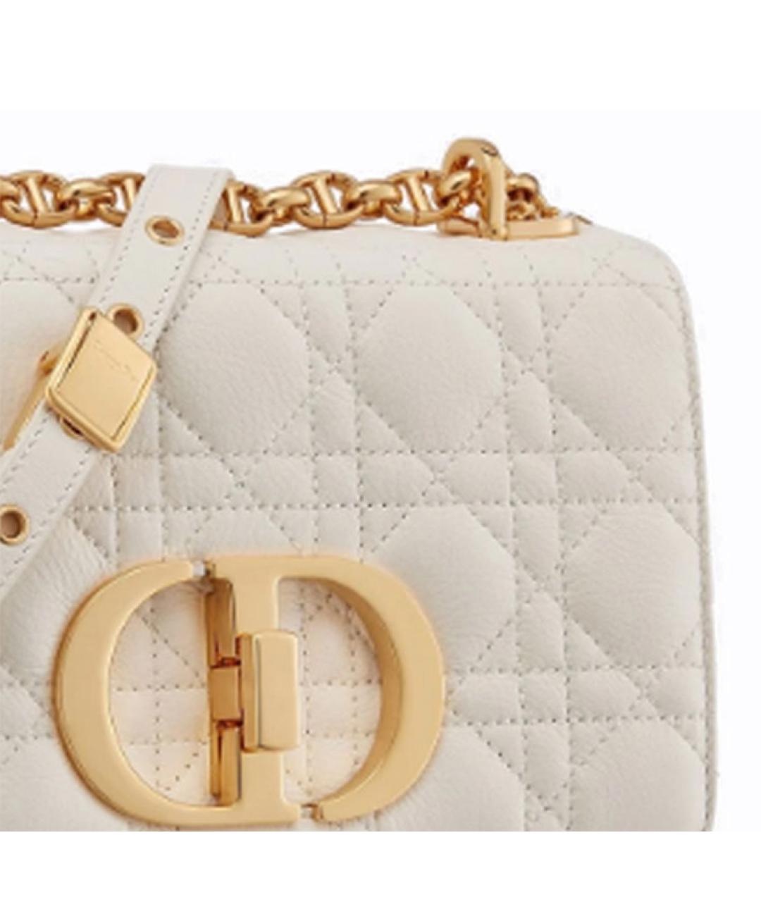 CHRISTIAN DIOR Белая кожаная сумка через плечо, фото 5