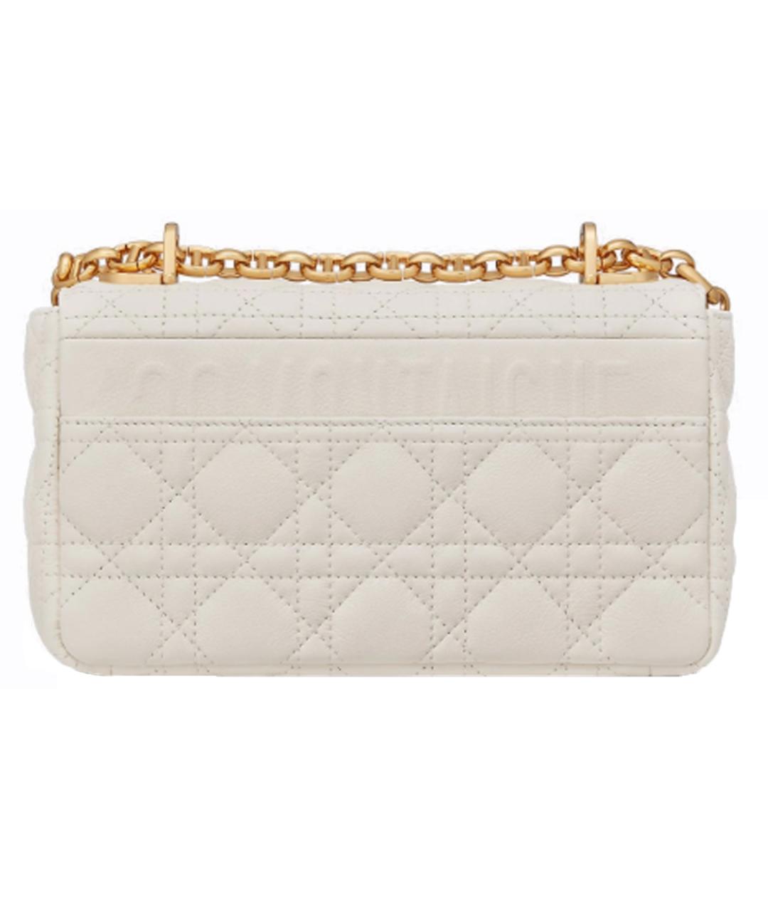 CHRISTIAN DIOR Белая кожаная сумка через плечо, фото 4