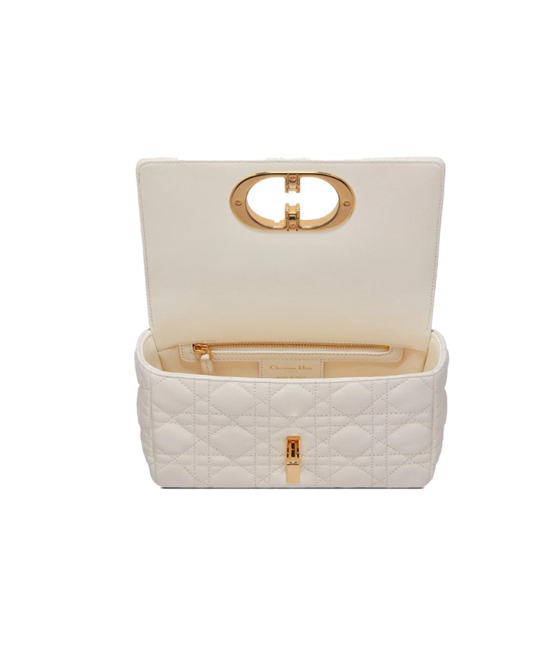 CHRISTIAN DIOR Белая кожаная сумка через плечо, фото 3