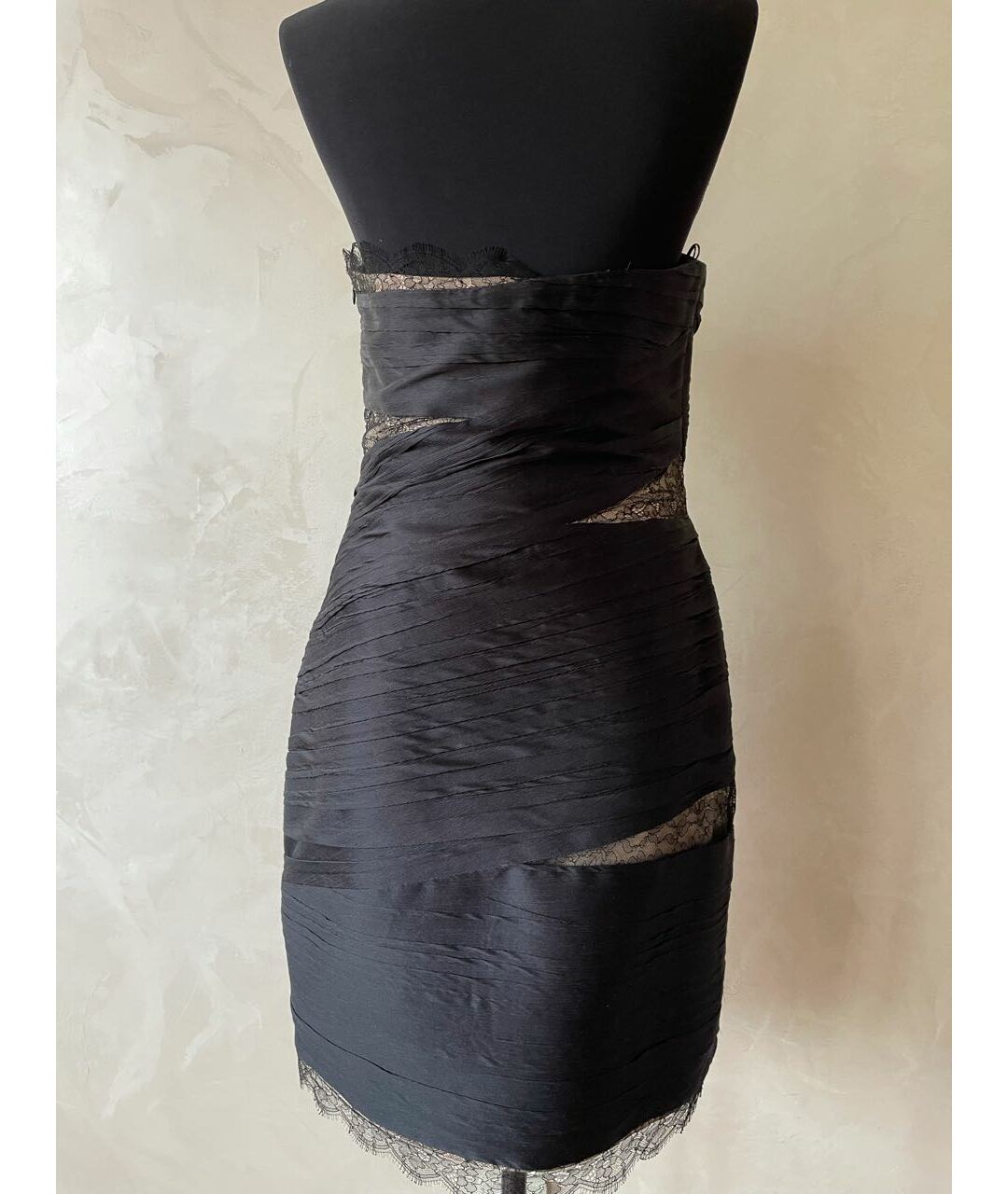 JAY AHR Черное шелковое коктейльное платье, фото 2