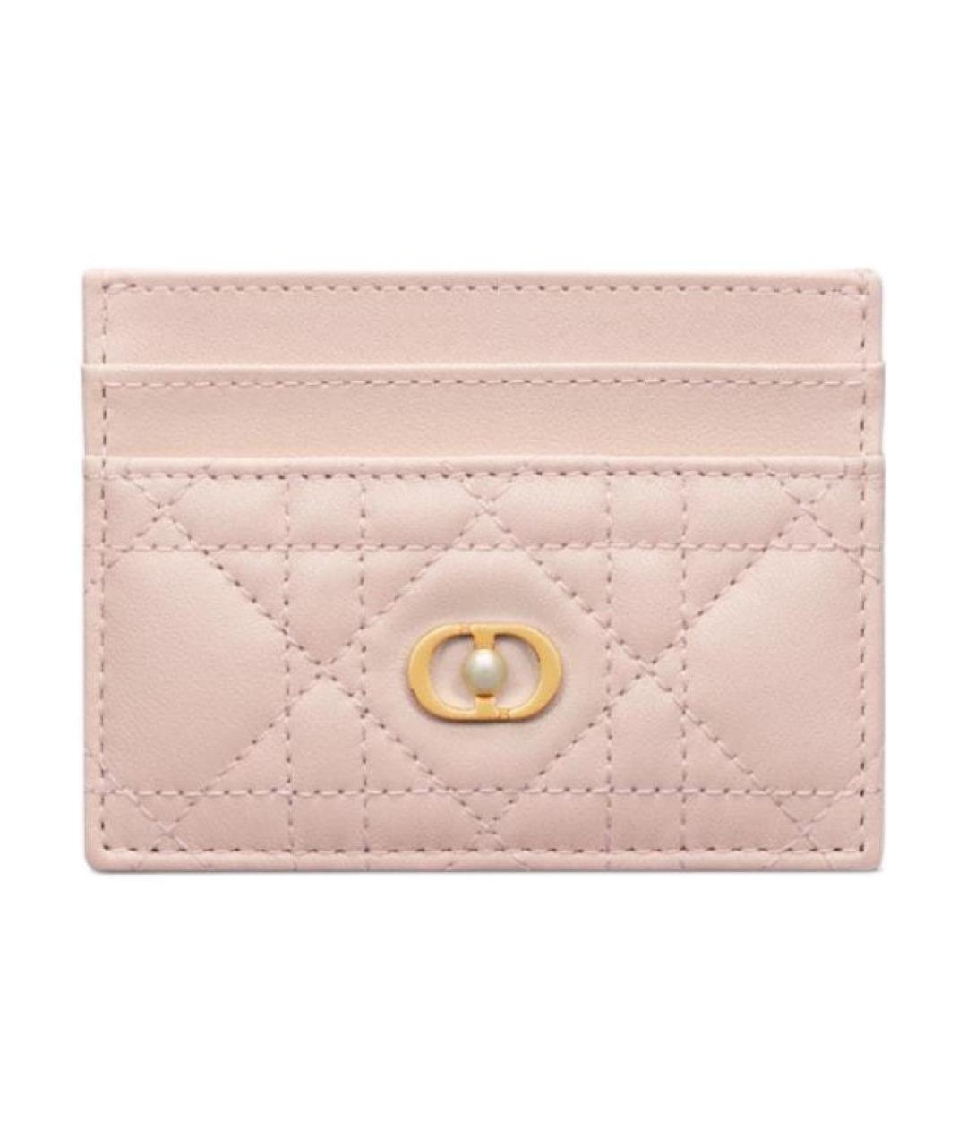 CHRISTIAN DIOR Розовый кожаный кардхолдер, фото 1