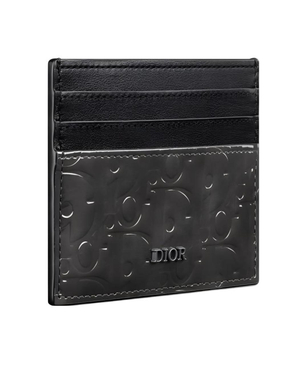 CHRISTIAN DIOR Черный кожаный кардхолдер, фото 2
