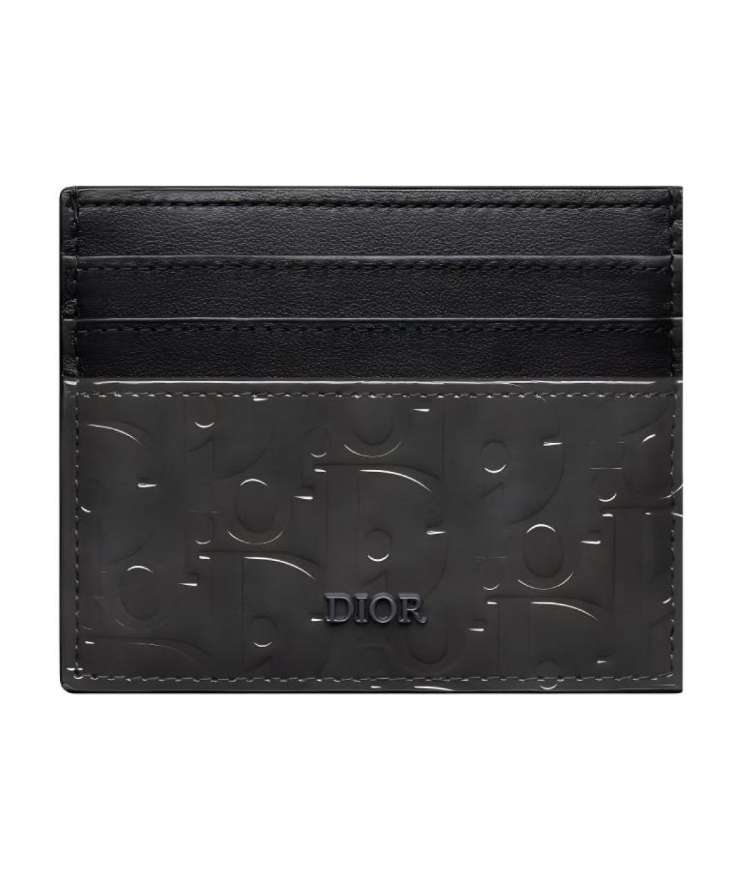 CHRISTIAN DIOR Черный кожаный кардхолдер, фото 1