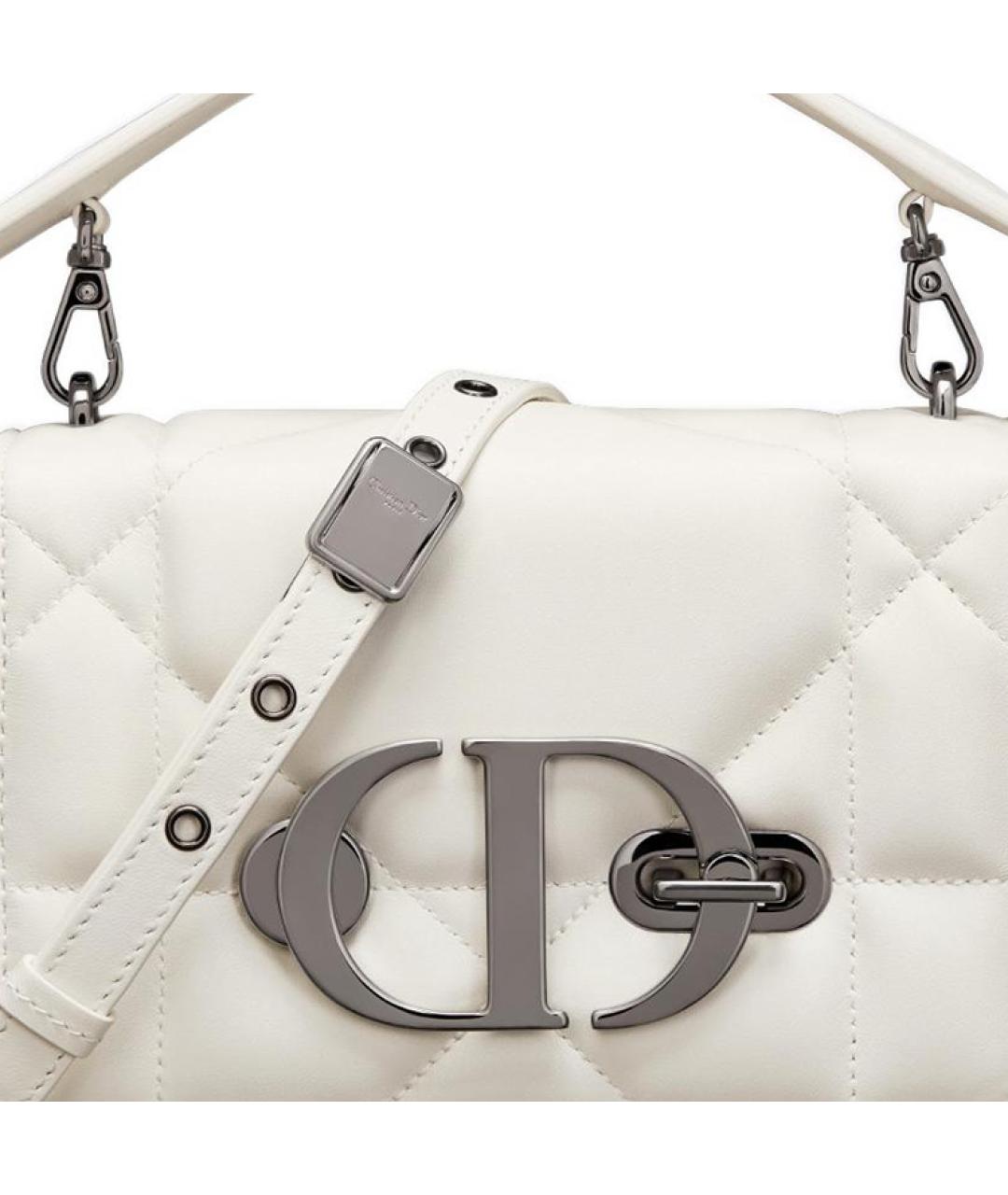 CHRISTIAN DIOR Белая кожаная сумка через плечо, фото 6
