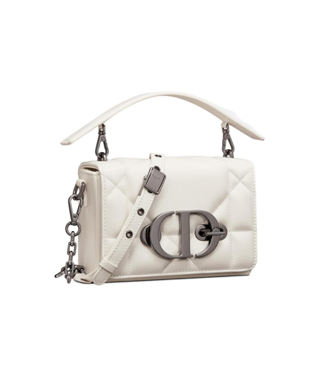 CHRISTIAN DIOR Белая кожаная сумка через плечо, фото 2