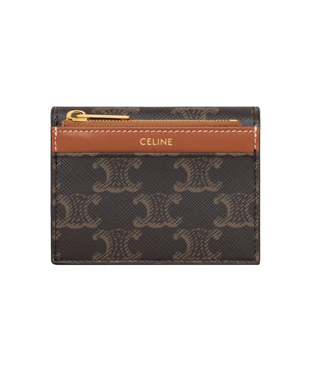 CELINE Коричневый кожаный кошелек, фото 3