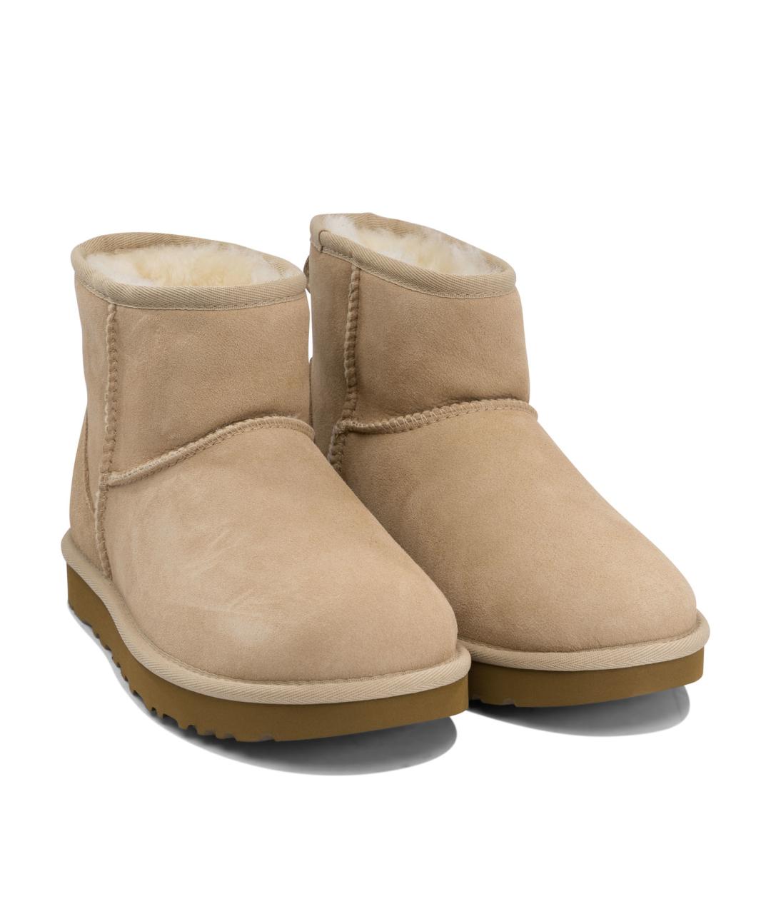 UGG AUSTRALIA Бежевые кожаные ботинки, фото 2