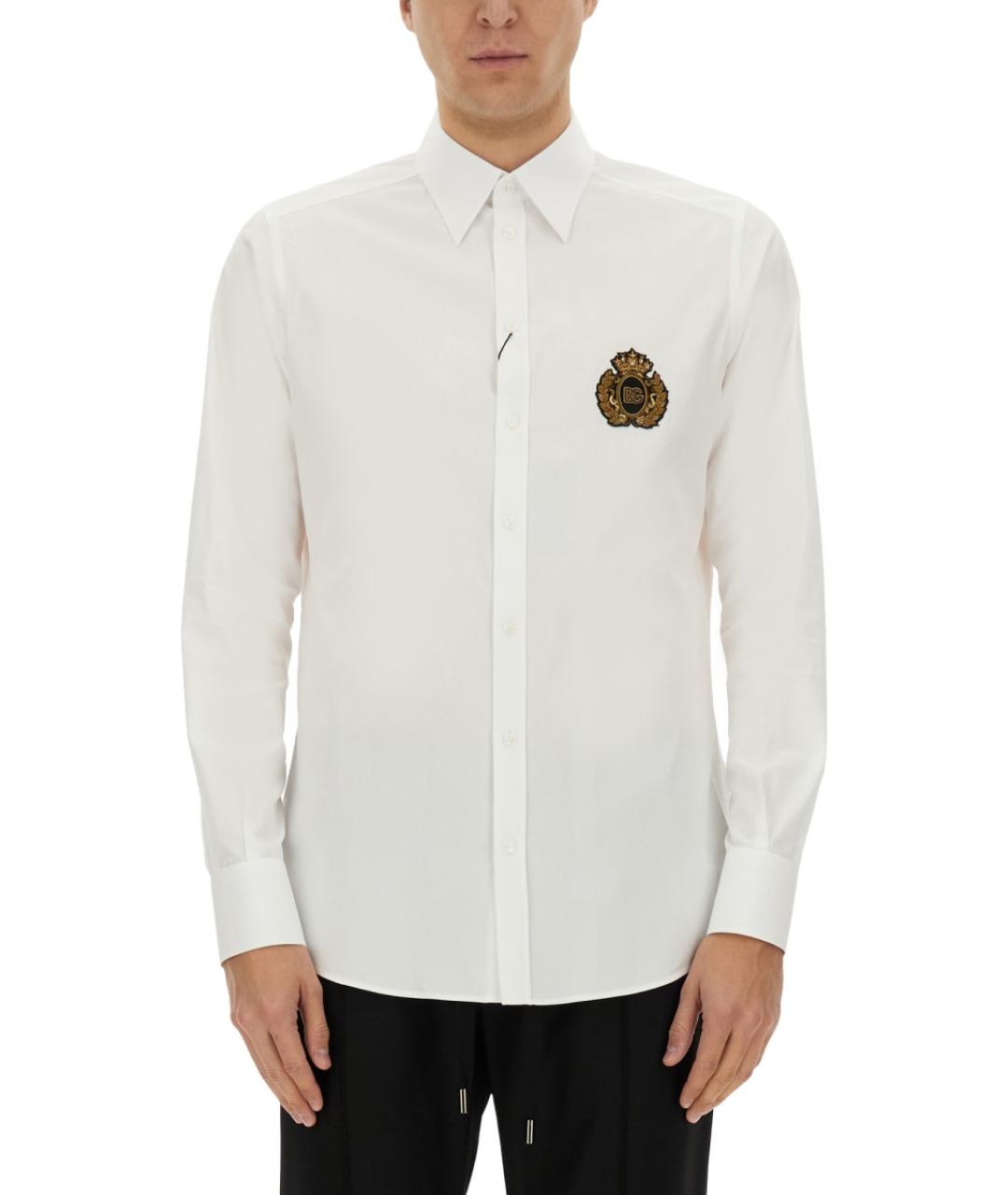 DOLCE&GABBANA Белая хлопковая кэжуал рубашка, фото 1