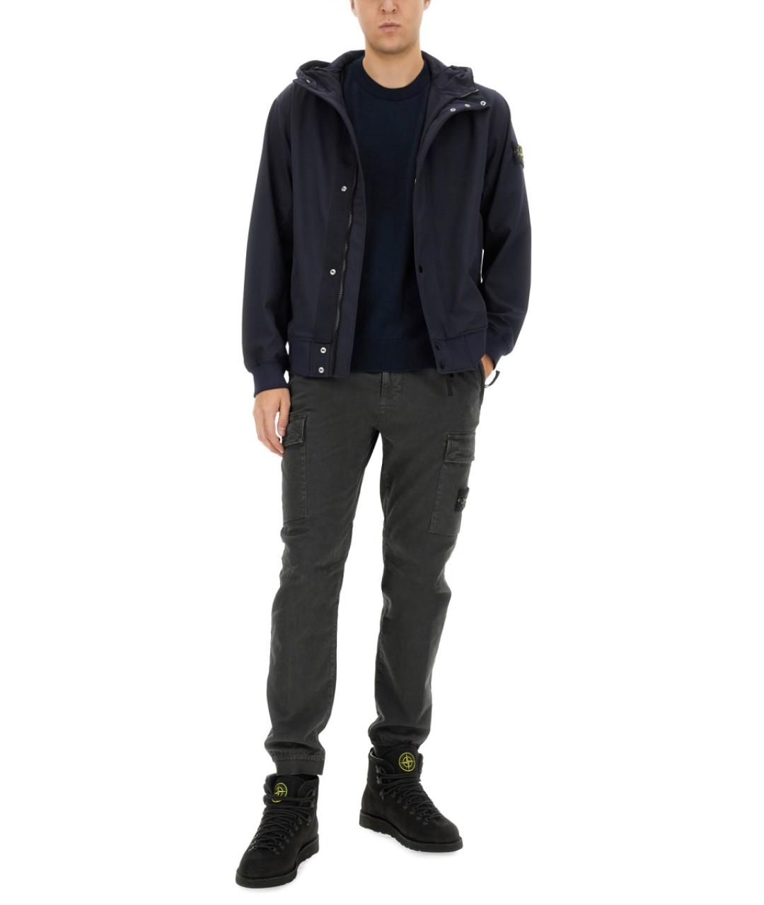 STONE ISLAND Синяя синтетическая куртка, фото 3