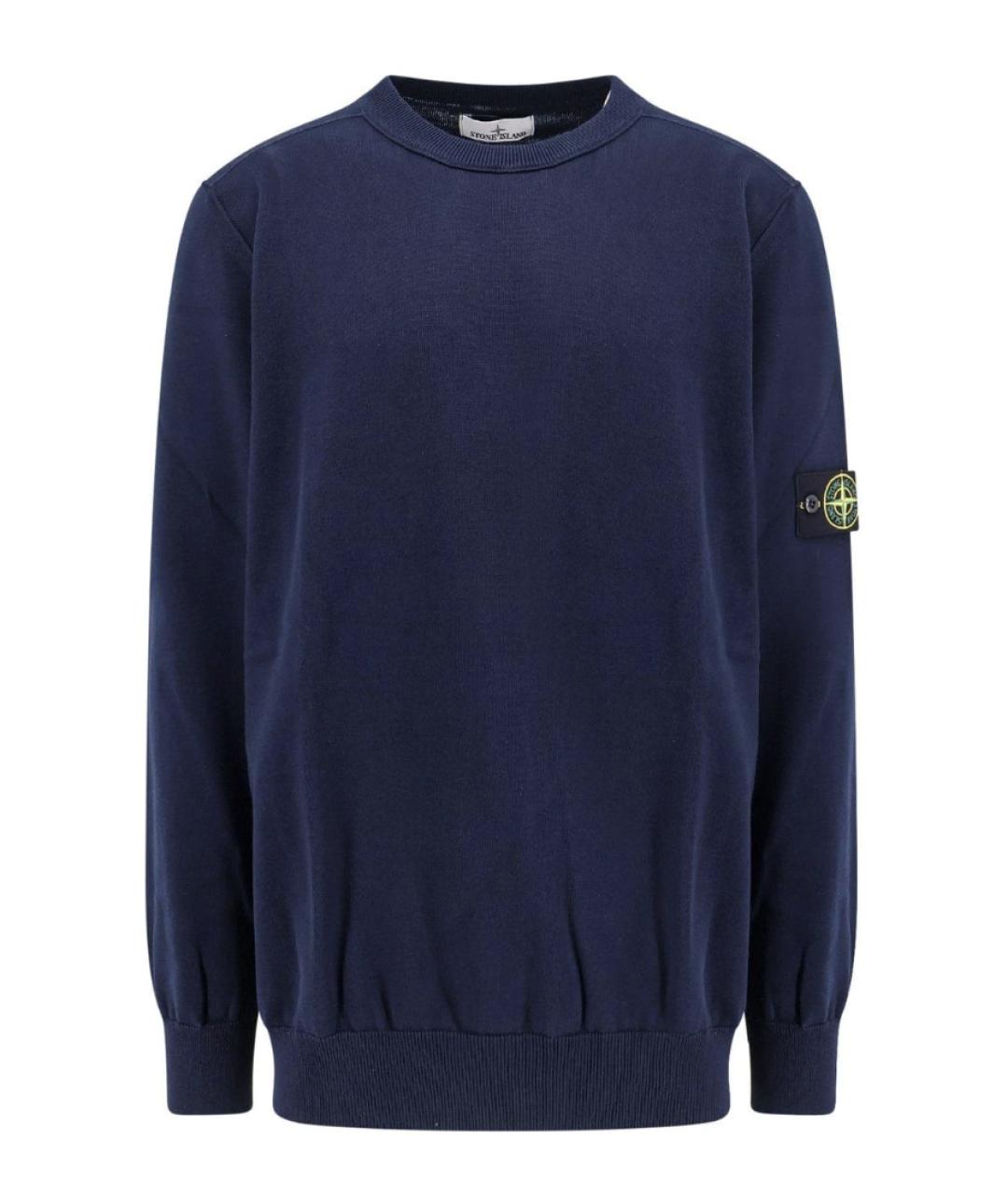 STONE ISLAND Темно-синий хлопковый джемпер / свитер, фото 1