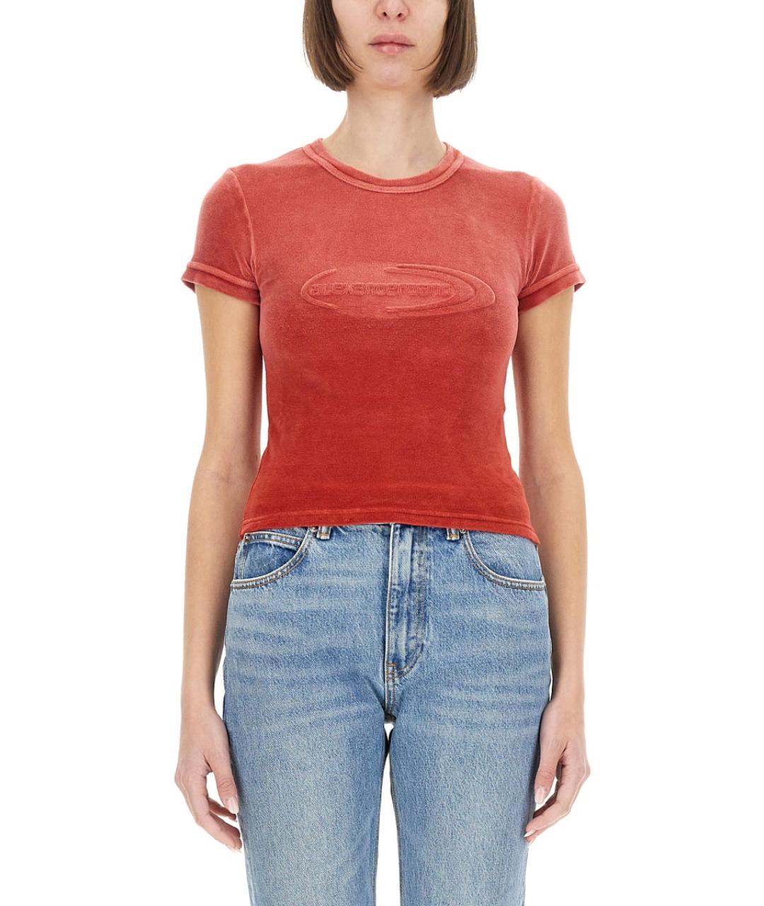 T BY ALEXANDER WANG Красная полиэстеровая футболка, фото 4
