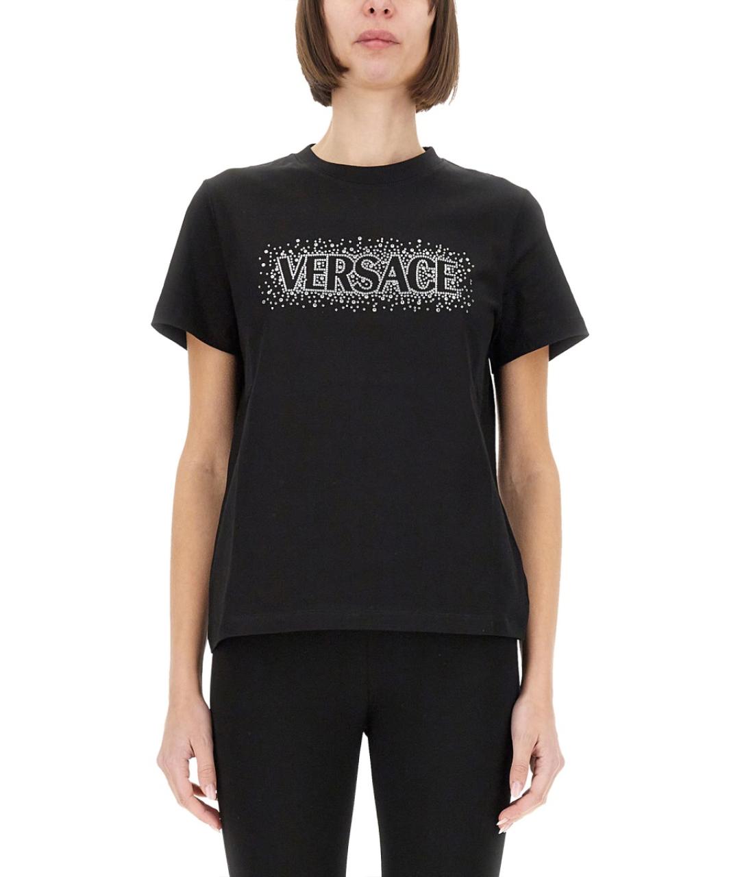 VERSACE Черная хлопковая футболка, фото 1