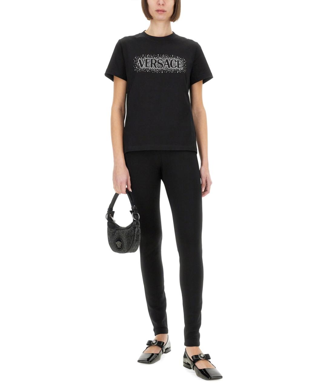 VERSACE Черная хлопковая футболка, фото 2