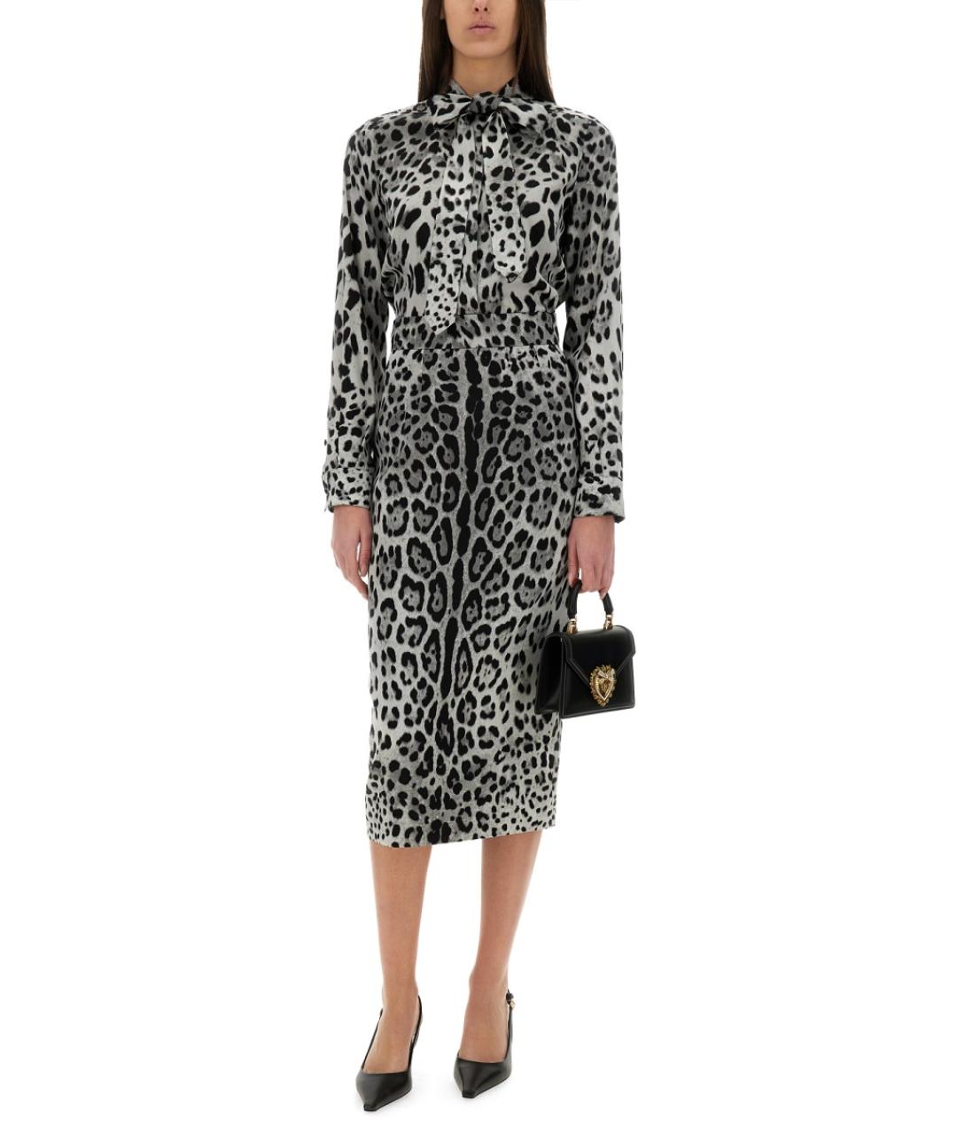 DOLCE&GABBANA Мульти шелковая юбка миди, фото 3