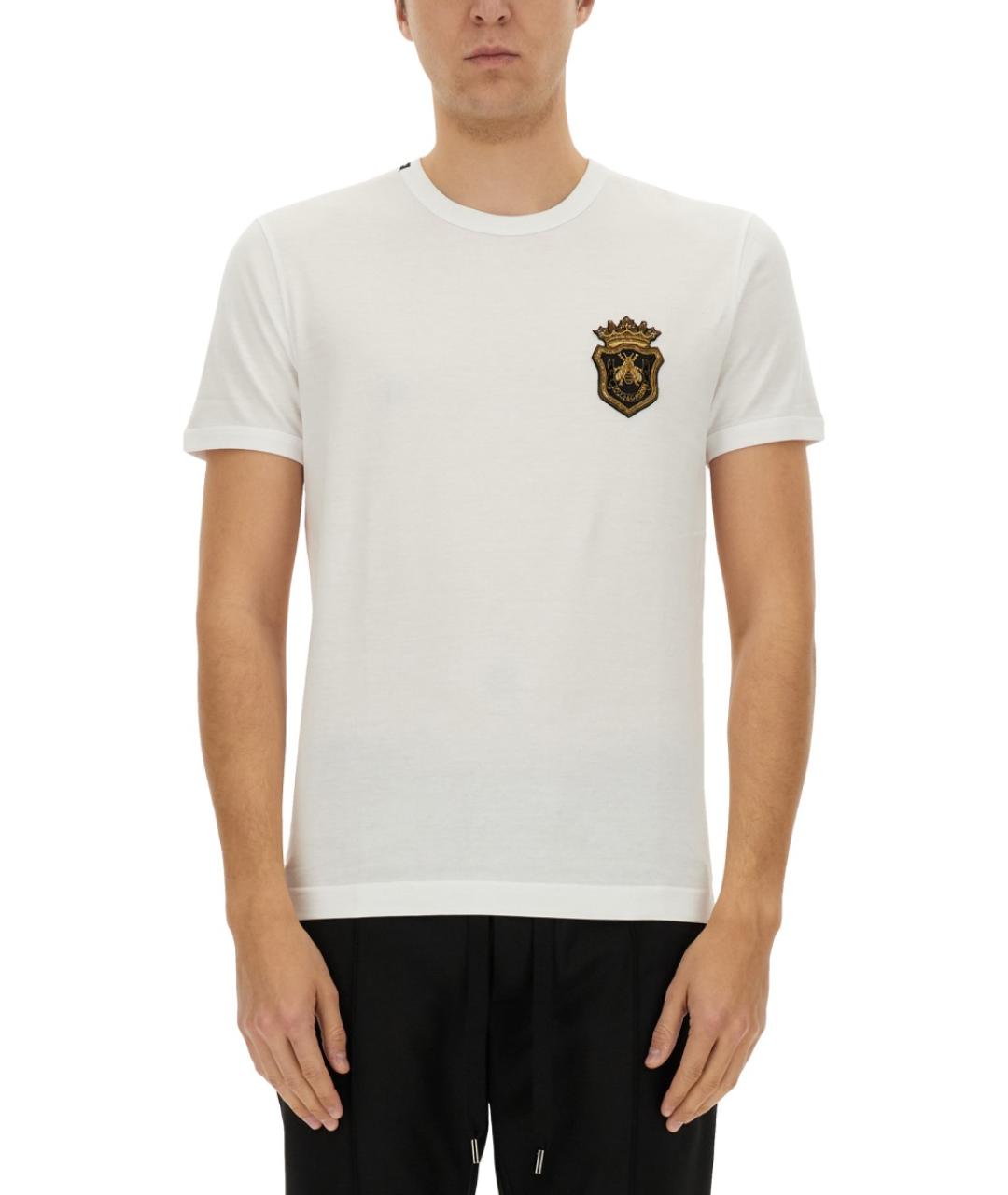 DOLCE&GABBANA Белая хлопковая футболка, фото 1