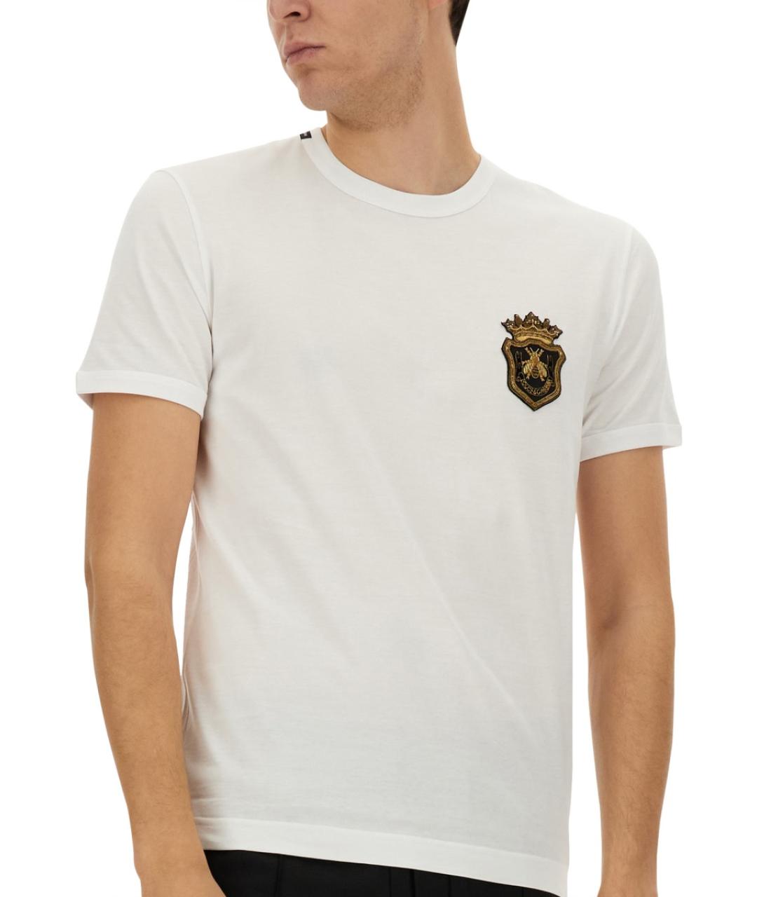 DOLCE&GABBANA Белая хлопковая футболка, фото 2