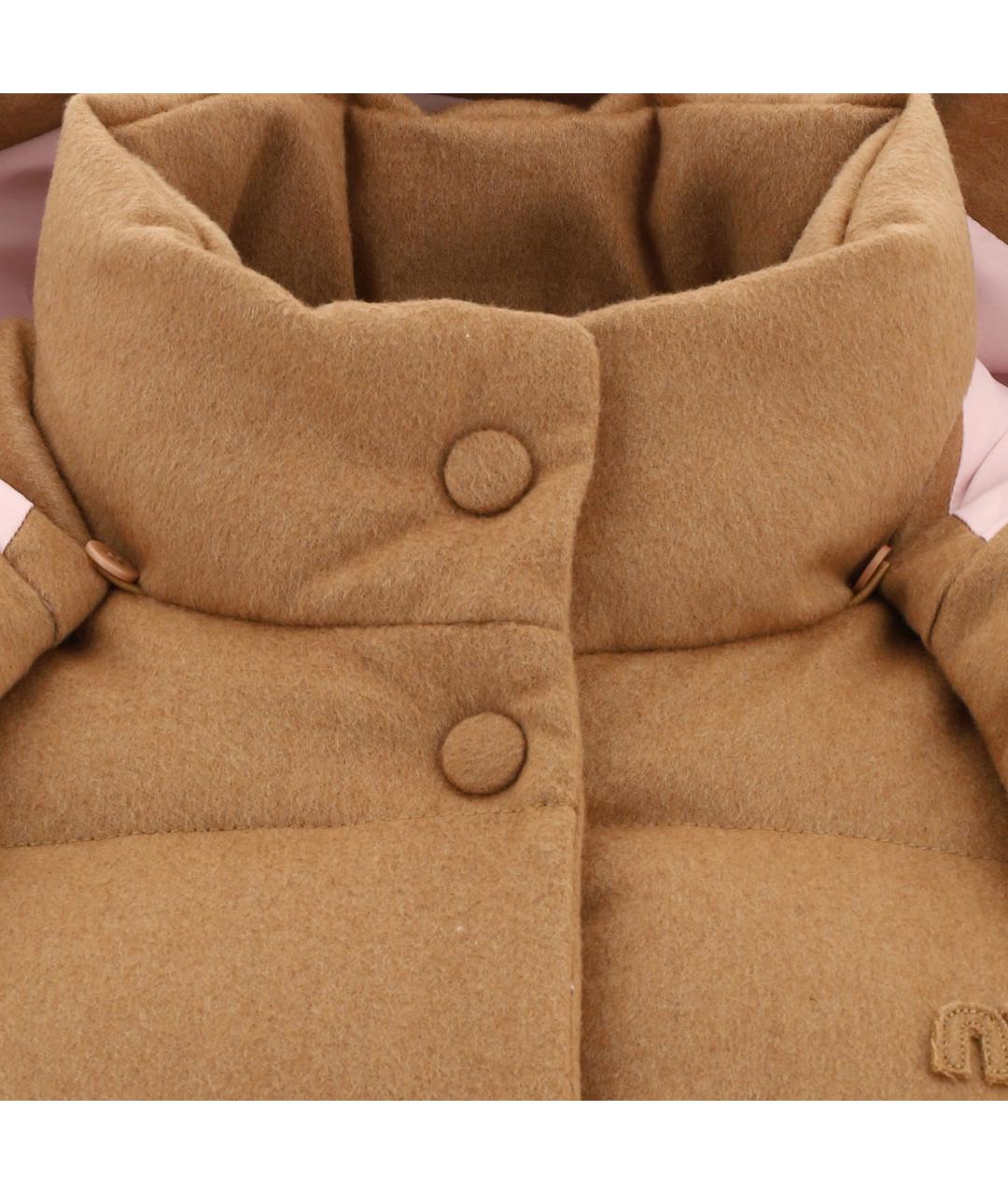 MIU MIU Коричневый шерстяной пуховик, фото 3