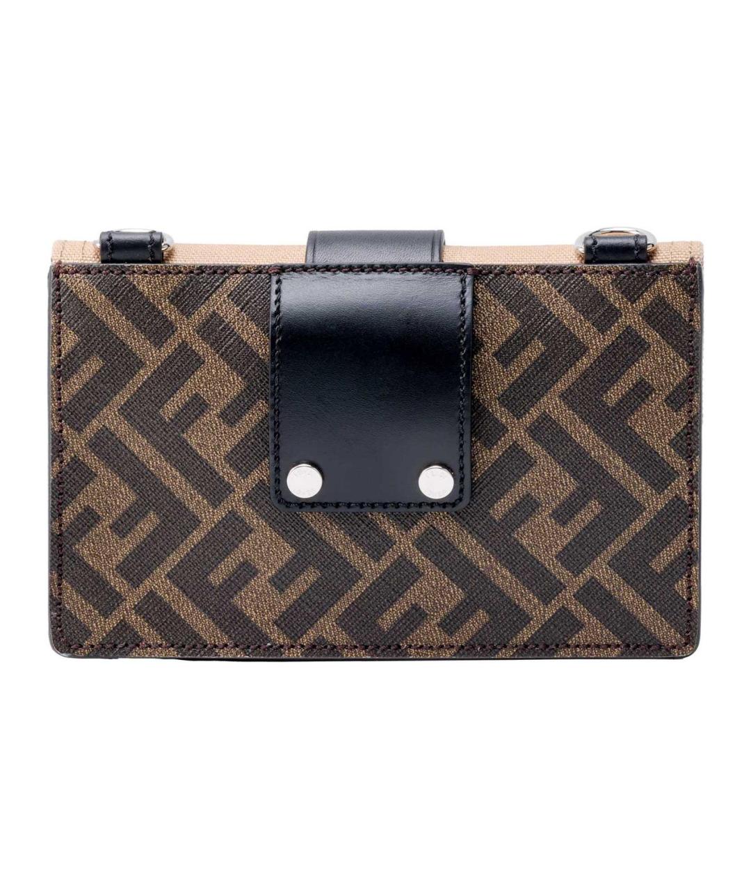 FENDI Коричневая сумка на плечо из канвы, фото 6