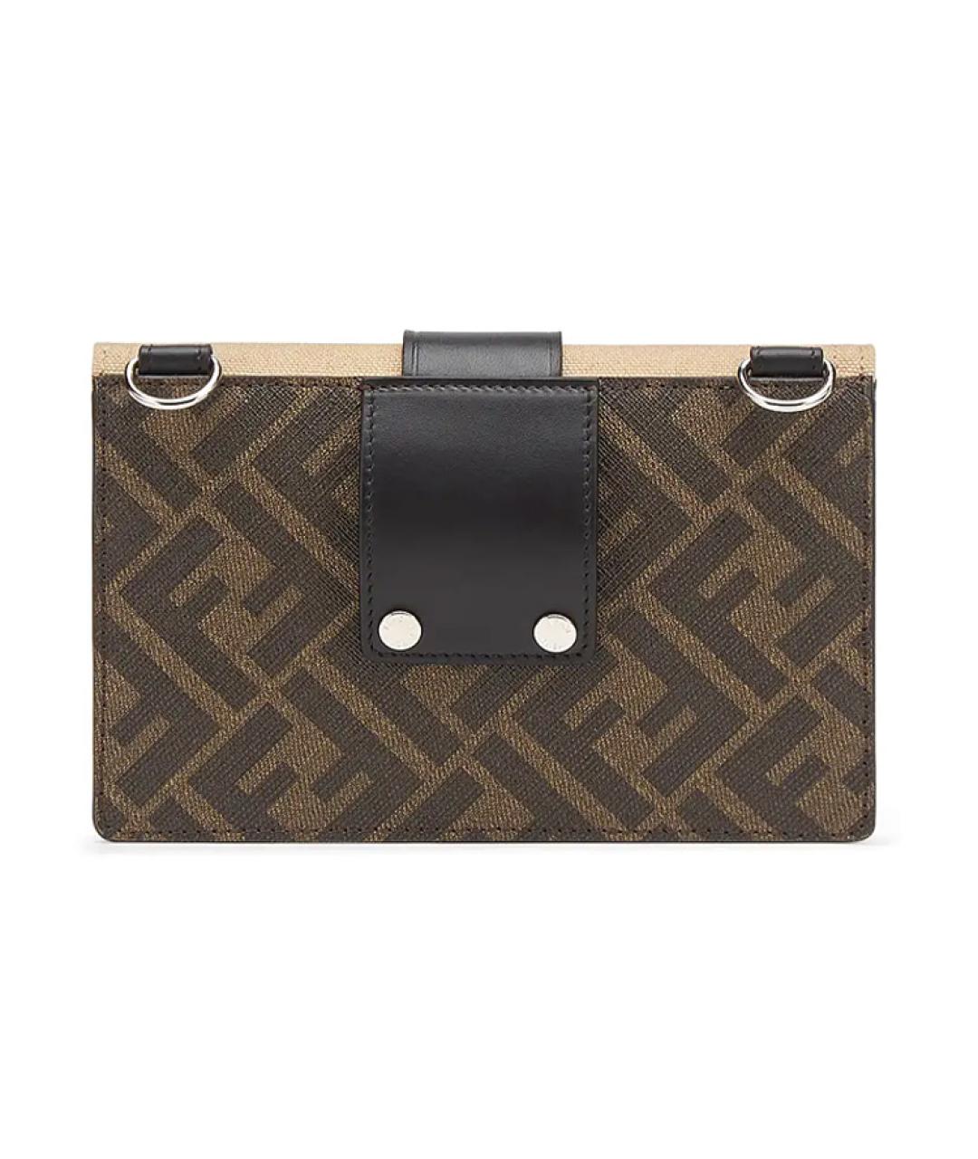 FENDI Коричневая сумка на плечо из канвы, фото 5