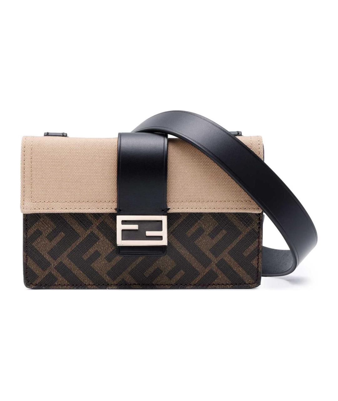 FENDI Коричневая сумка на плечо из канвы, фото 2