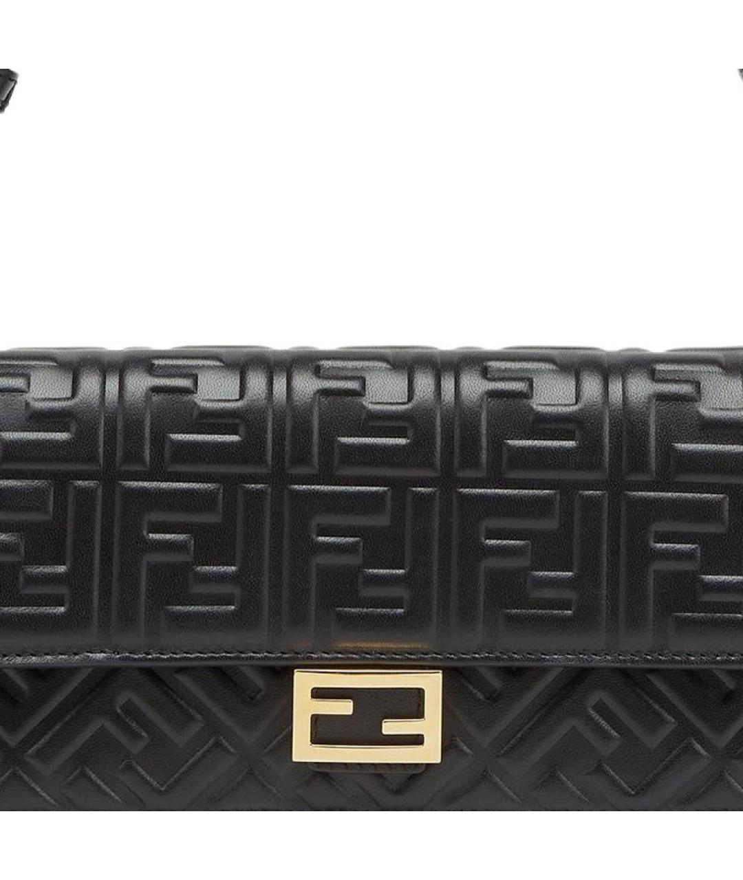 FENDI Черная кожаная сумка через плечо, фото 5