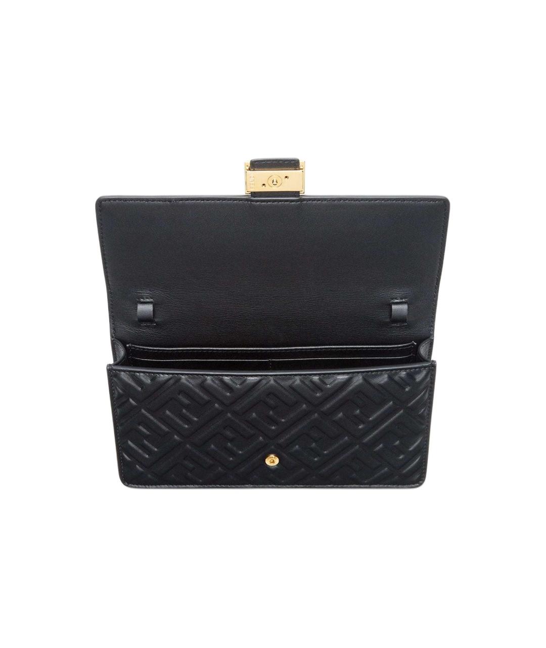 FENDI Черная кожаная сумка через плечо, фото 4