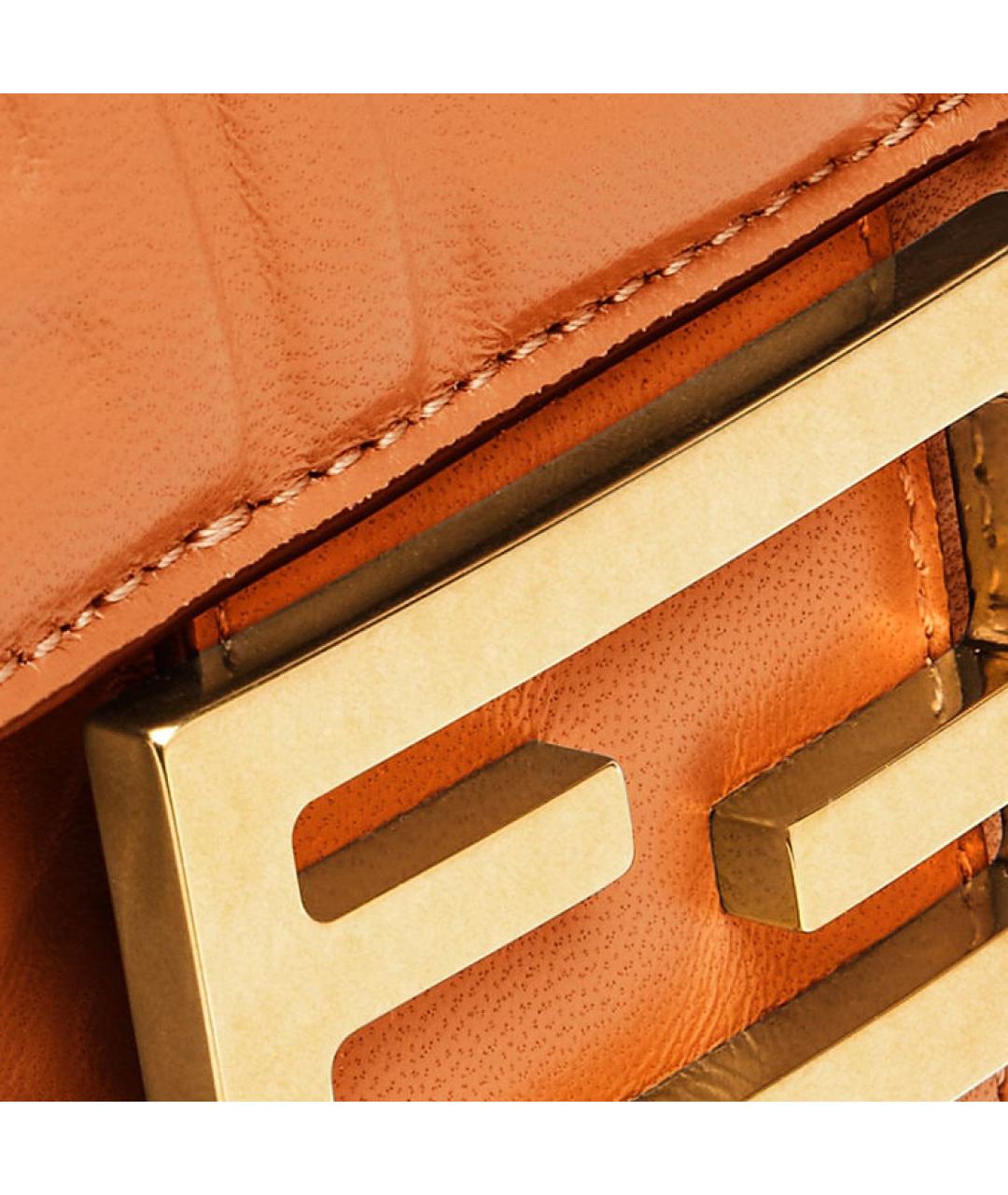 FENDI Оранжевая кожаная сумка через плечо, фото 5