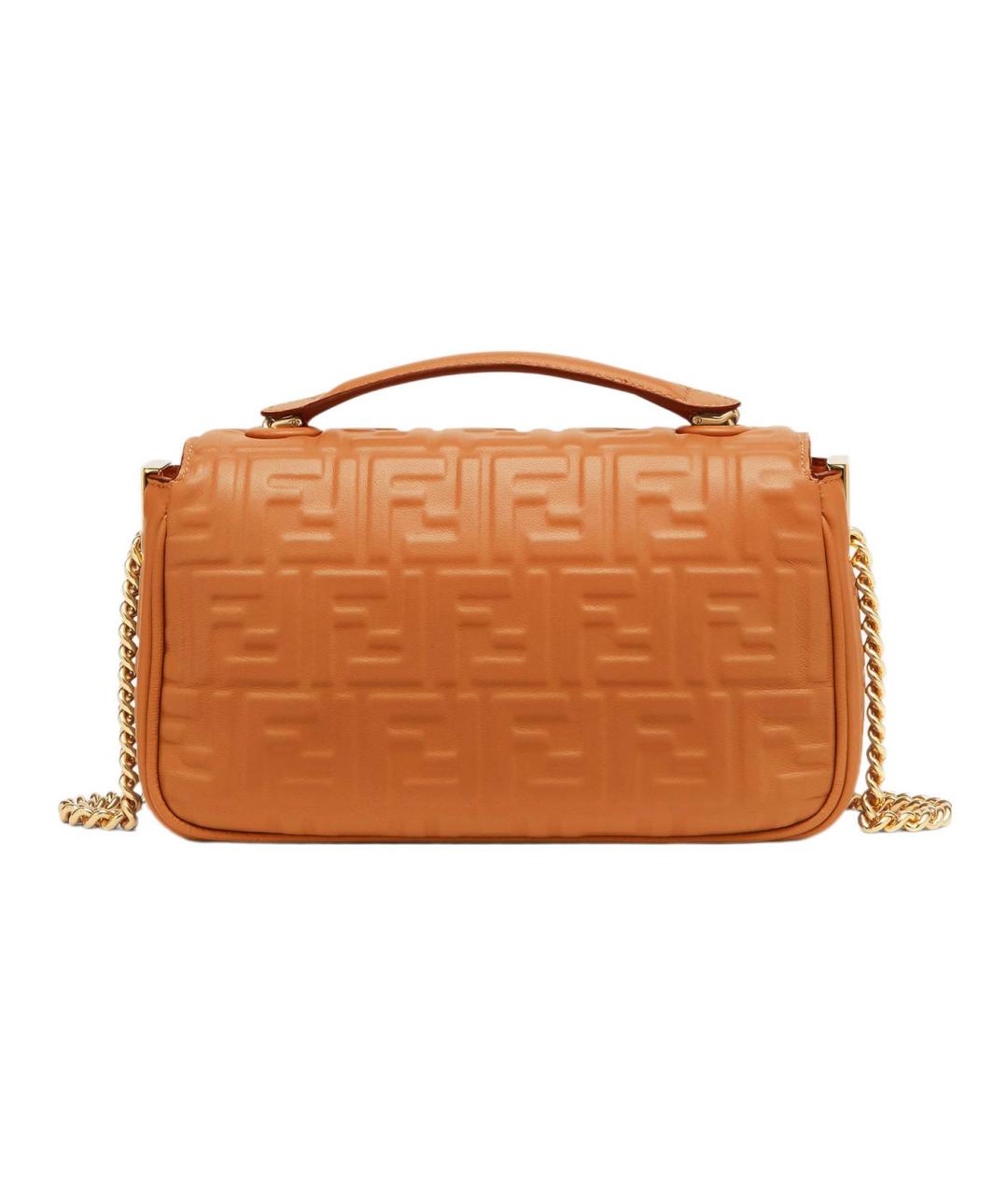 FENDI Оранжевая кожаная сумка через плечо, фото 3