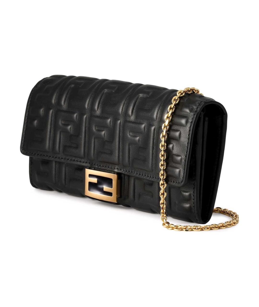 FENDI Черная кожаная сумка через плечо, фото 4