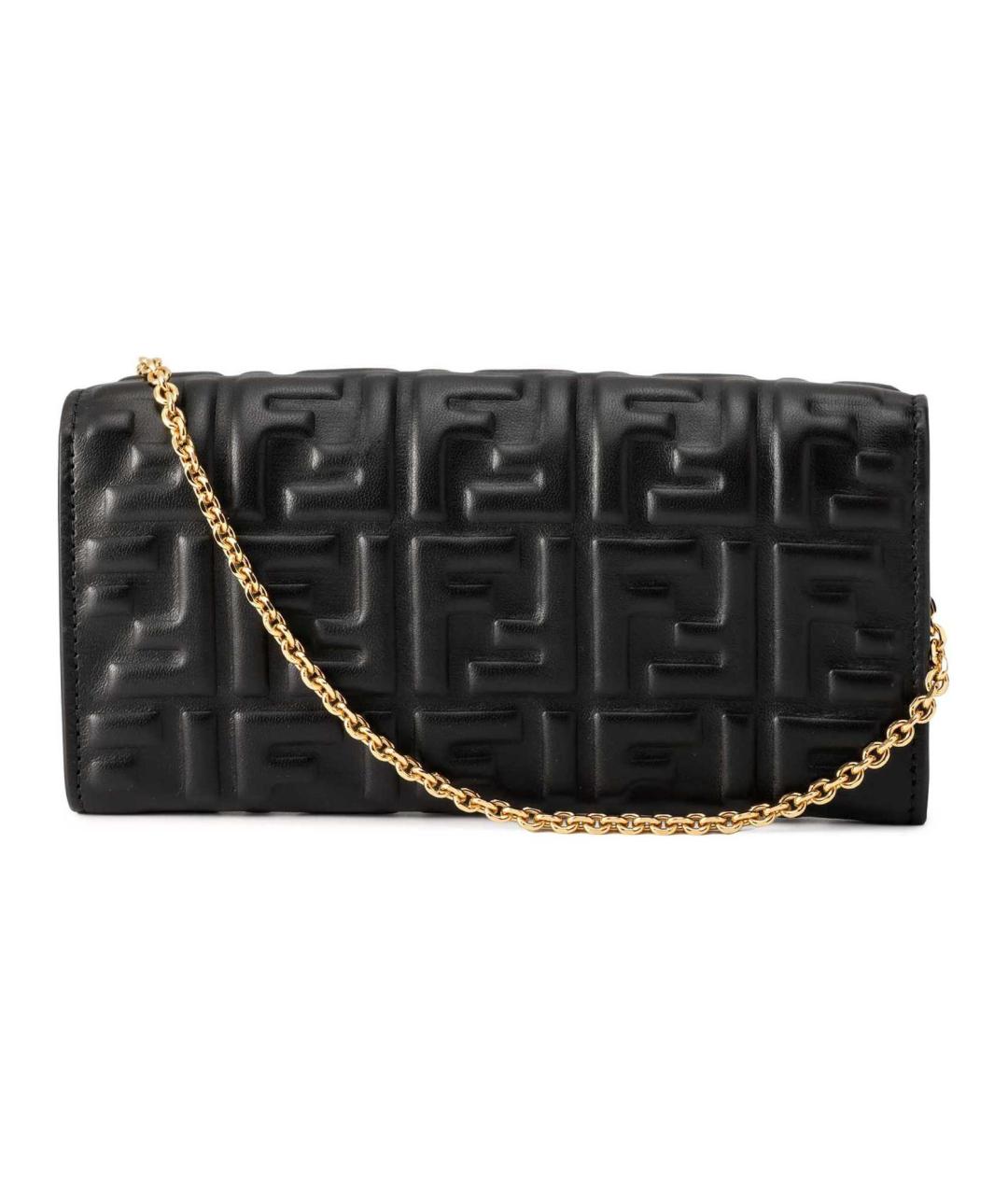 FENDI Черная кожаная сумка через плечо, фото 5