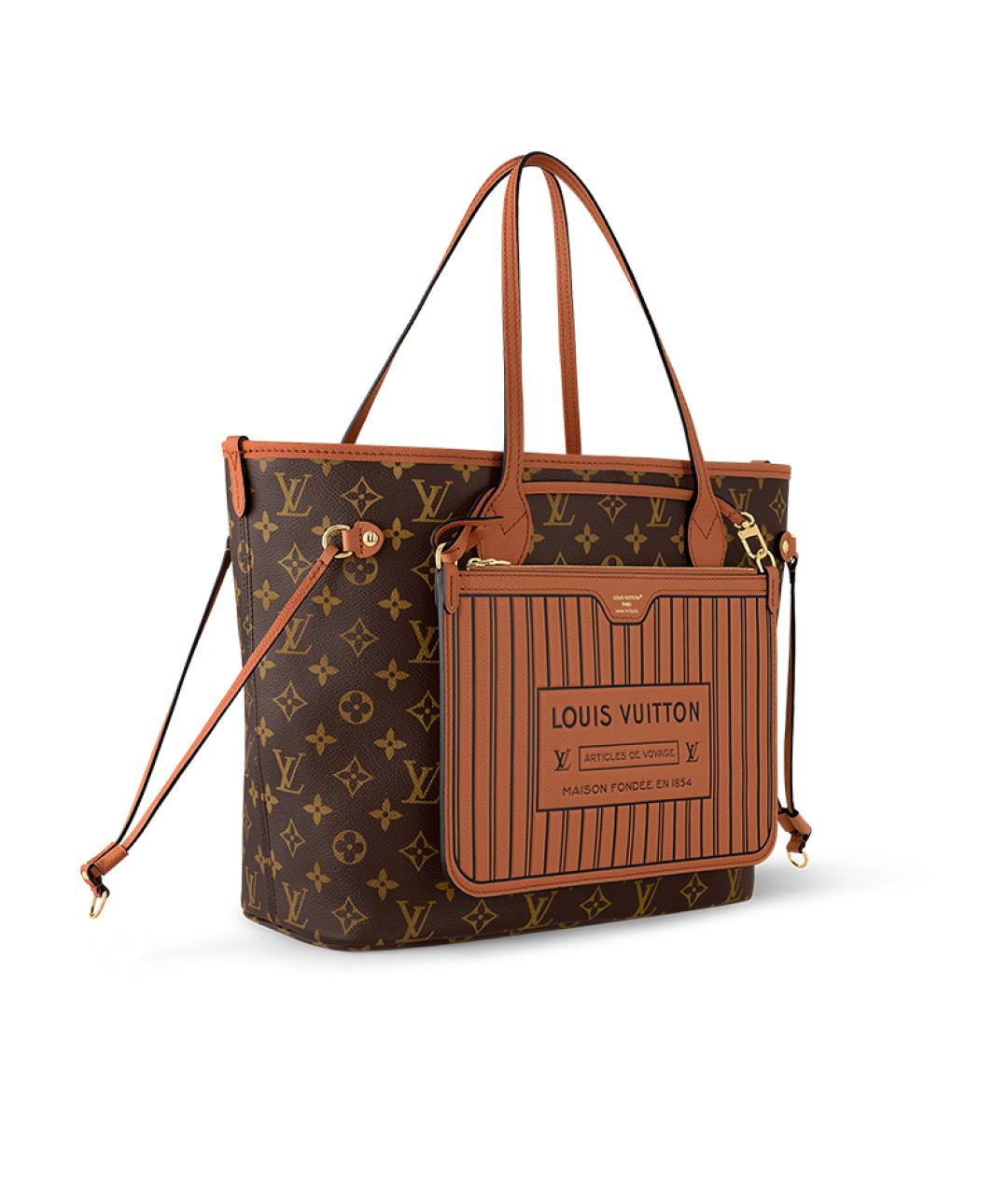 LOUIS VUITTON Коричневая кожаная сумка через плечо, фото 4